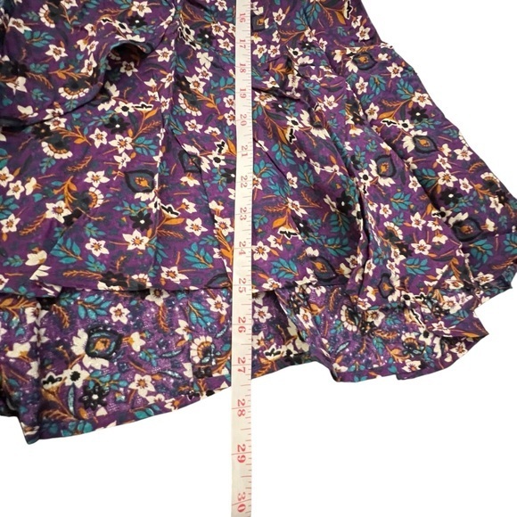 Band of the Free People Linaelle‎ Purple Floral Faux Wrap Skirt Midi NWT $89 MED - Picture 11 of 16